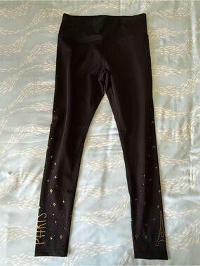 Disneyland Paris Black Leggings with Gold  Accents